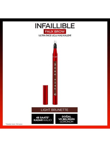 Loreal Paris Infaillible Faux Brow Ultra İnce Uçlu Kaş Kalemi - Light Brunette - 1