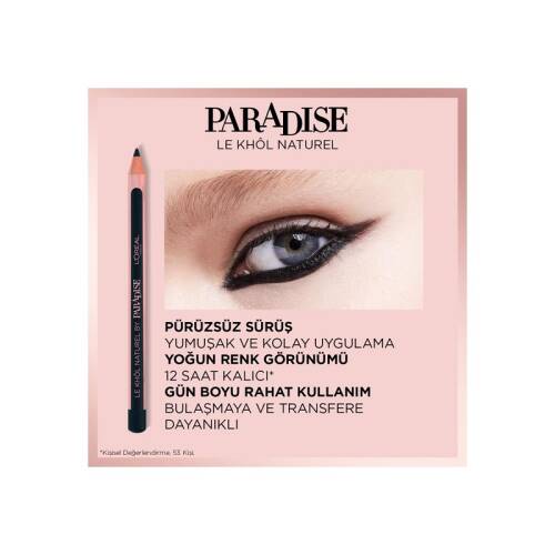 L'Oreal Paris Le Khol Naturel By Paradise Eyeliner - 101 Midnight Black - 3