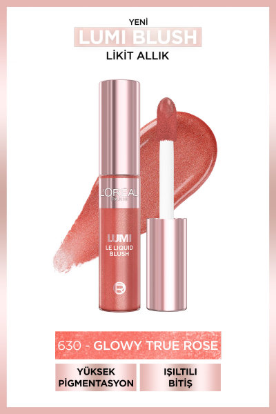 Loreal Paris Lumi Blush Likit Allık 630 Glowy True Rose 