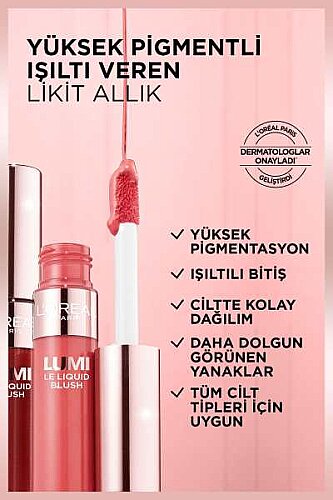 Loreal Paris Lumi Blush Likit Allık 630 Glowy True Rose - 4