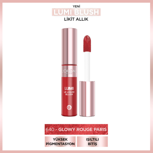 Loreal Paris Lumi Blush Likit Allık - 640 Glowy Rouge Paris - 1