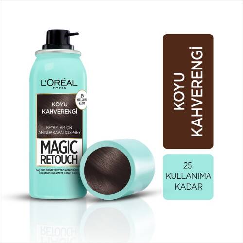 L'Oreal Paris Magic Retouch 2 Beyaz Kapatıcı Saç Spreyi - Koyu Kahverengi - 1