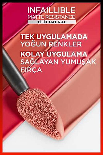 Loreal Paris Infaillible Matte Resistance Likit Mat Ruj - Breakfast In Bed 105 - 6