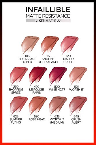 Loreal Paris Infaillible Matte Resistance Likit Mat Ruj - Breakfast In Bed 105 - 7