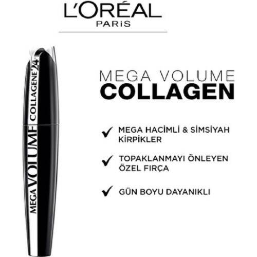 L'Oreal Paris Mega Volume Collagene 24H Siyah Maskara - 2