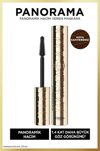 Loreal Paris Panorama Hacim Veren Maskara Kahverengi - 1