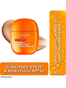 Loreal Paris Revitalift Clinical C Vitamini İçeren Renkli Işıltılı Nemlendirici Krem SPF30 40ml