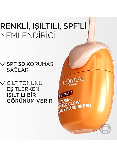 Loreal Paris Revitalift Clinical C Vitamini İçeren Renkli Işıltılı Nemlendirici Krem SPF30 40ml - 3