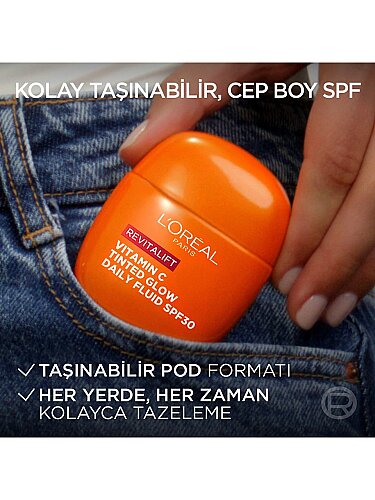 Loreal Paris Revitalift Clinical C Vitamini İçeren Renkli Işıltılı Nemlendirici Krem SPF30 40ml - 4