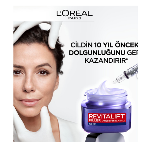 L'Oreal Paris Revitalift Filler Hyaluronik Asit Yoğun Dolgunlaştırıcı Yaşlanma Karşıtı Gece Kremi 50 ml - 2