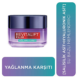 Loreal Paris Revitalift Filler Yağlanma Karşıtı Su Bazlı Nemlendirici Jel Krem Salisilik Asit & Hyaluronik Asit 50 ml - 2