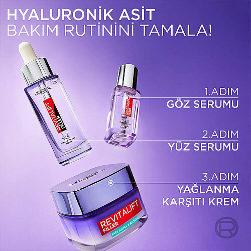 Loreal Paris Revitalift Filler Yağlanma Karşıtı Su Bazlı Nemlendirici Jel Krem Salisilik Asit & Hyaluronik Asit 50 ml - 8