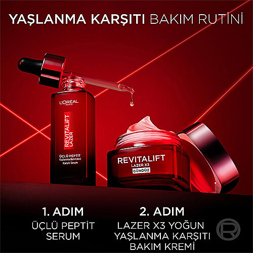 Loreal Paris Revitalift Lazer Yaşlanma Belirtileri Karşıtı Üçlü Peptit Bakım Serumu 30 ml - 2