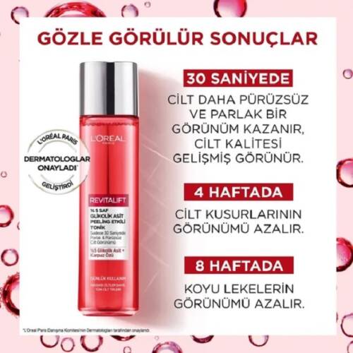 L'Oreal Paris Revitalift Peeling Etkili Tonik 180 ml - 2