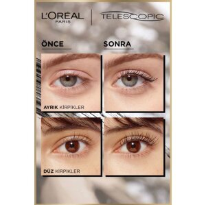 Loreal Paris Telescopic Suya Dayanıklı Maskara Siyah - 2