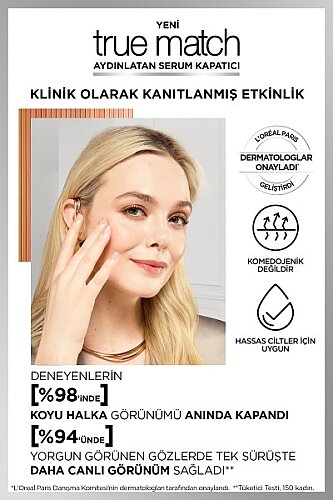 Loreal Paris True Match Aydınlatan Serum Kapatıcı - 4D Light Medium - 4