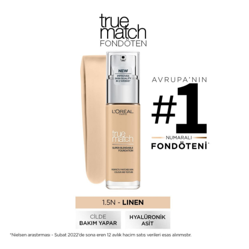 L'Oreal Paris True Match Fondoten No: 1.5 N - 1