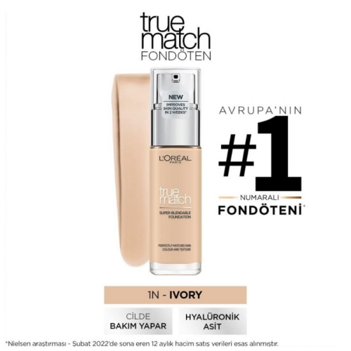 L'Oreal Paris True Match Fondoten No: 1 N - 1