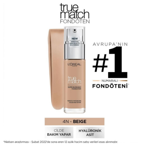 L'Oreal Paris True Match Fondoten No: 4 N - 1