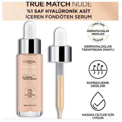 Loreal Paris True Match Nude Fondöten Serum 0.5-2 Very Light - 3
