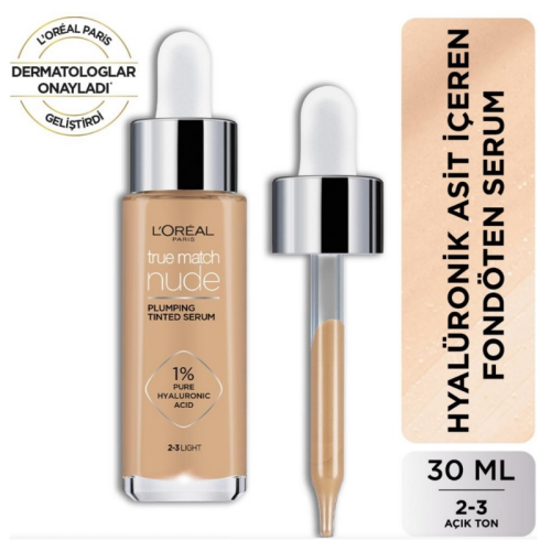 L'Oreal Paris True Match Nude Serum Fondöten - 2-3 Light - 1