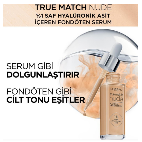 L'Oreal Paris True Match Nude Serum Fondöten - 2-3 Light - 2