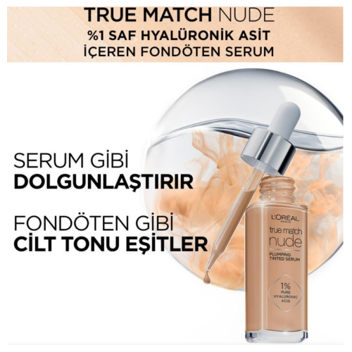 L'Oreal Paris True Match Nude Serum Fondöten - 3-4 Light Medium - 2