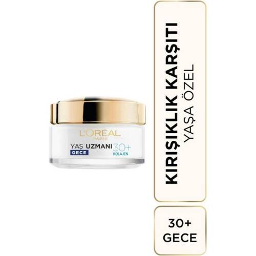 L'Oreal Paris Yaş Uzmanı 30+ Kırışıklık Karşıtı Gece Kremi 50 ml - 1