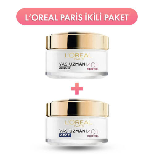 Loreal Paris Yaş Uzmanı 40+ Kırışıklık Karşıtı Gündüz & Gece Kremi 50 ml 2'li Set - 1