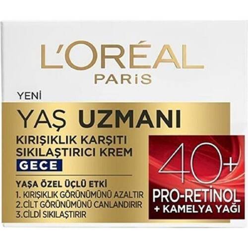 L'Oreal Paris Yaş Uzmanı 40+ Kırışıklık Karşıtı Sıkılaştırıcı Gece Kremi 50 ml - 2