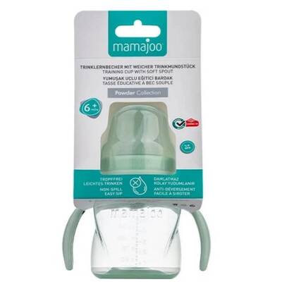 Mamajoo Kulplu Akıtmaz Eğitici Bardak Powder Green 160 ml & Anti-Kolik Bardak Ucu - 4