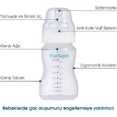Mamajoo PP Silver Biberon & Antikolik Biberon Emziği 150 ml No: 1 - 4