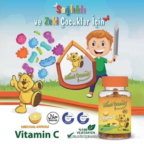 Mami Gummy C Vitamini 60 Adet Çiğnenebilir Gummy Jel Portakal Aromalı - 2