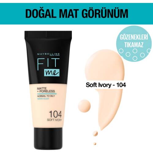 Maybelline Fondöten Fit Me Matte & Poreless 104 Soft Ivory - 1