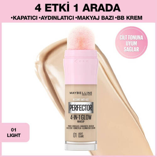 Maybelline Instant Perfector Glow 4 Etki 1 Arada Fondöten- 01 Light - 1