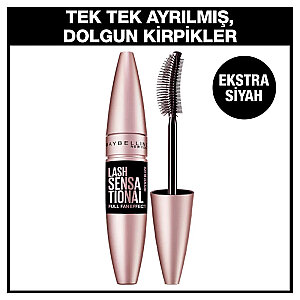 Maybelline New York Lash Sensational Yelpaze Etkili Intense Black Mascara - Ekstra Siyah - 2