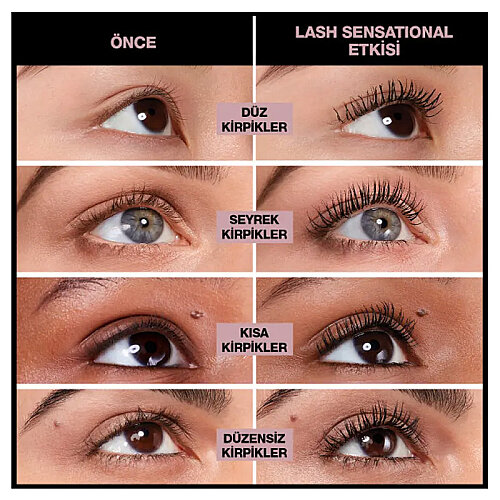 Maybelline New York Lash Sensational Yelpaze Etkili Intense Black Mascara - Ekstra Siyah - 3