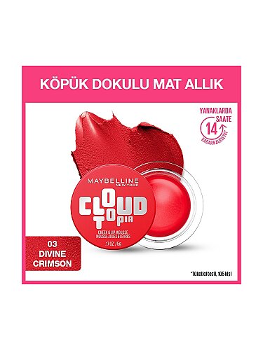 Maybelline New York Cloudtopia Köpük Dokulu Mat Allık 03 Divine Crimson - 1