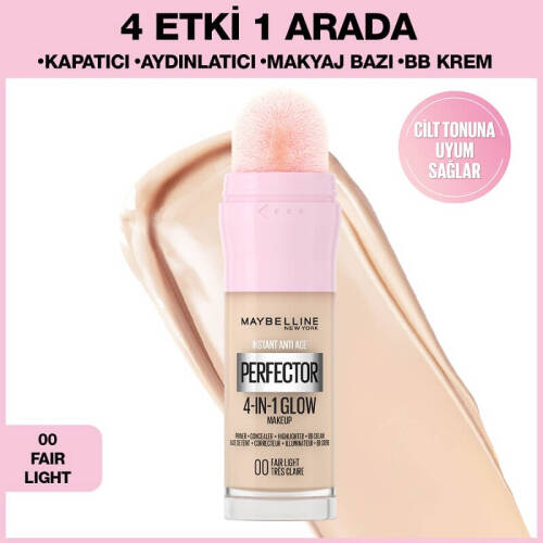 Maybelline New York Instant Perfector Glow 4 Etki 1 Arada Fondöten- 00 Fair Light - 1