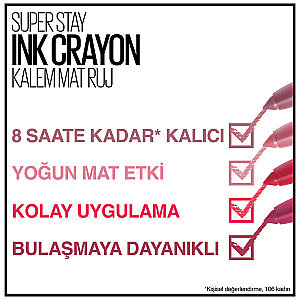 Maybelline New York Kalem Superstay Ink Crayon Kalem Mat Ruj - 20 Enjoy The View - 7