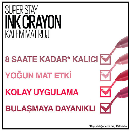 Maybelline New York Kalem Superstay Ink Crayon Kalem Mat Ruj - 20 Enjoy The View - 7