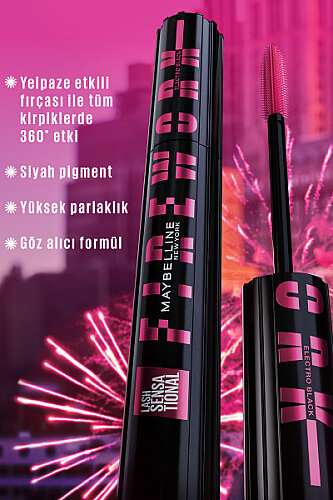 Maybelline New York Lash Sensational Firework Electroblack Maskara - 5
