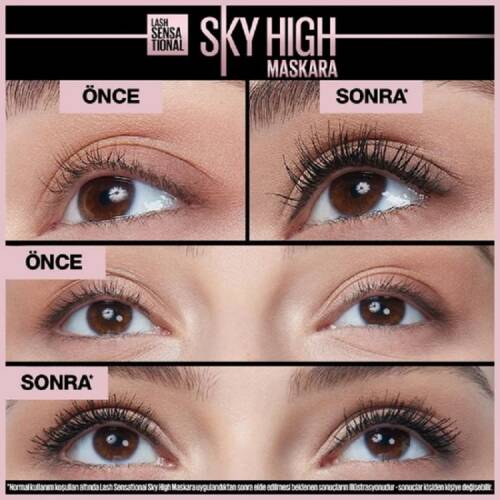 Maybelline New York Lash Sensational Sky High Suya Dayanıklı Waterproof Maskara - 3