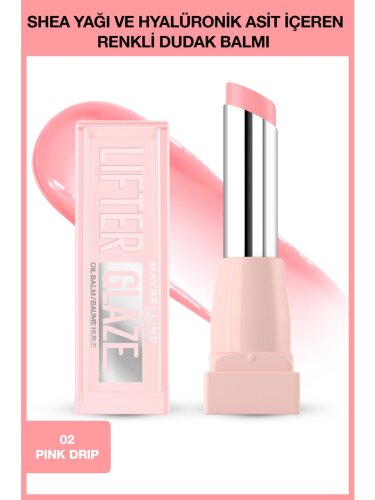 Maybelline New York Lifter Glaze Shea Yağı ve Hyalüronik Asit İçeren Renkli Dudak Balmı - 02 Pink Drip - 1