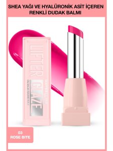 Maybelline New York Lifter Glaze Shea Yağı ve Hyalüronik Asit İçeren Renkli Dudak Balmı - 03 Rose Bite