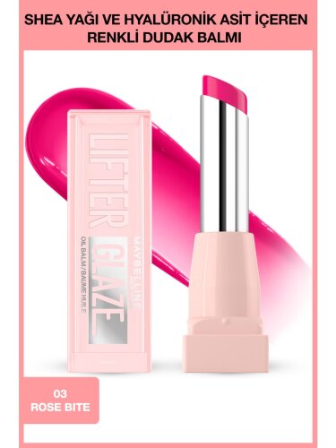 Maybelline New York Lifter Glaze Shea Yağı ve Hyalüronik Asit İçeren Renkli Dudak Balmı - 03 Rose Bite - 1