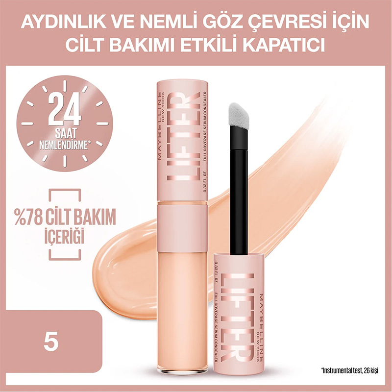 Maybelline New York Lifter Kafein ve Peptitler İçeren Nemlendiren ve Aydınlatan Kapatıcı - 05 