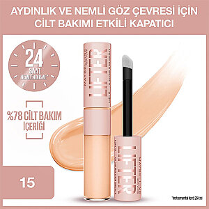 Maybelline New York Lifter Kafein ve Peptitler İçeren Nemlendiren ve Aydınlatan Kapatıcı 15