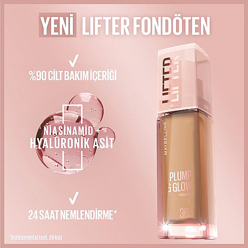 Maybelline New York Lifter Niasinamid ve Hyalüronik Asit İçeren Aydınlatan Fondöten - 118 - 7
