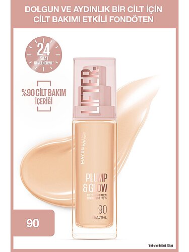 Maybelline New York Lifter Niasinamid ve Hyalüronik Asit İçeren Aydınlatan Fondöten 90 - 1